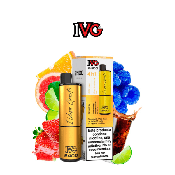 Pod desechable IVG 2400 puffs 4 en 1 con 20mg/ml nicotina – Summer Edition