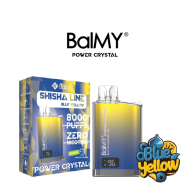 Pod desechable BalMY Crystal Power ZERO nicotina 8000 puffs sabores Shisha Line – Blue Yellow