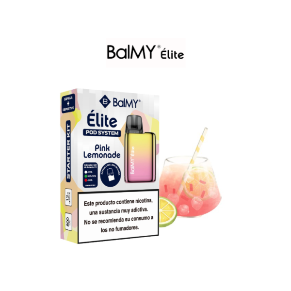 BalMY ÉLITE Starter Kit pod recargable con cápsula precargada 20 mg/ml nicotina - Limonada Rosa